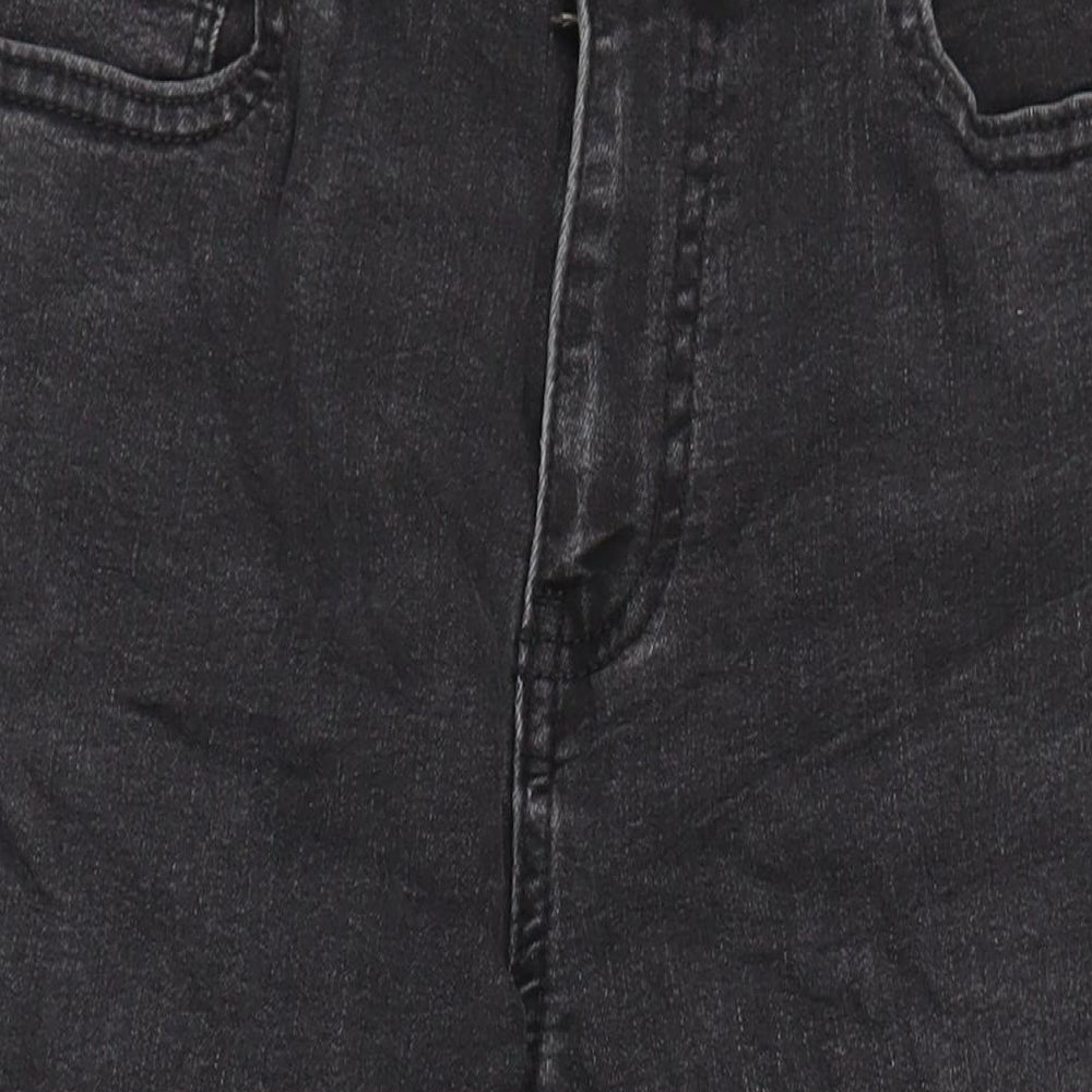 M&S Womens Black Cotton Straight Jeans Size 10 L27 in Regular