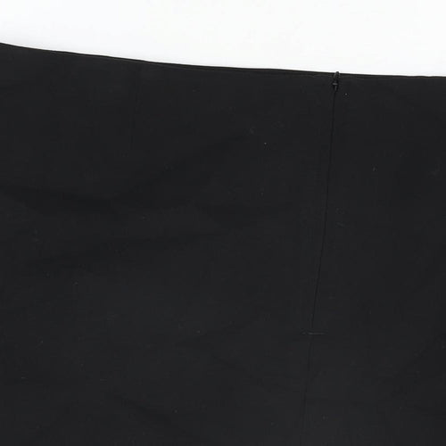 Marks and Spencer Womens Black Polyester Mini Skirt Size 22 Zip