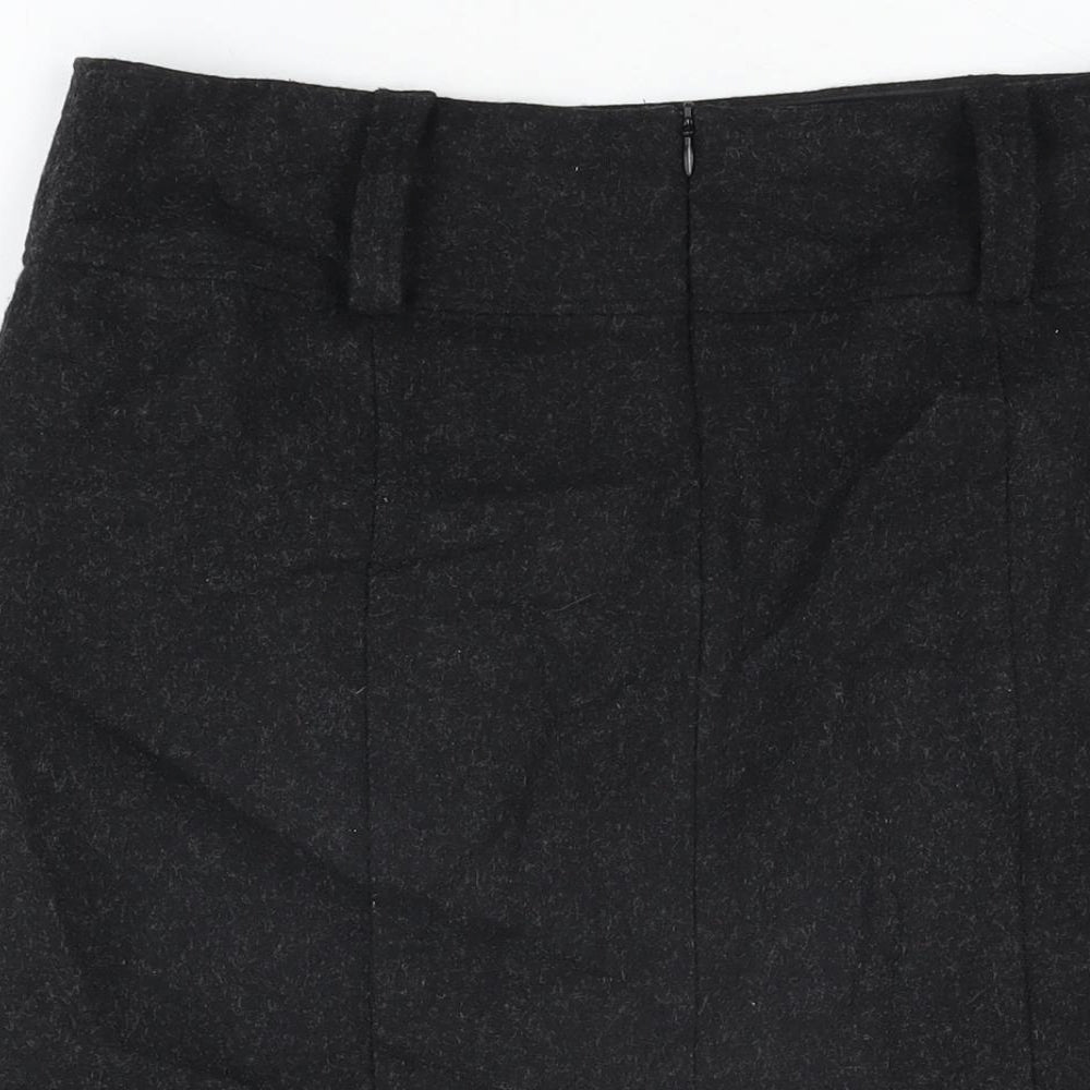 Dorothy Perkins Womens Black Wool Straight & Pencil Skirt Size 14 Zip