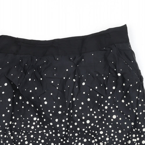 Monsoon Womens Black Polka Dot Viscose Straight & Pencil Skirt Size 14 Zip