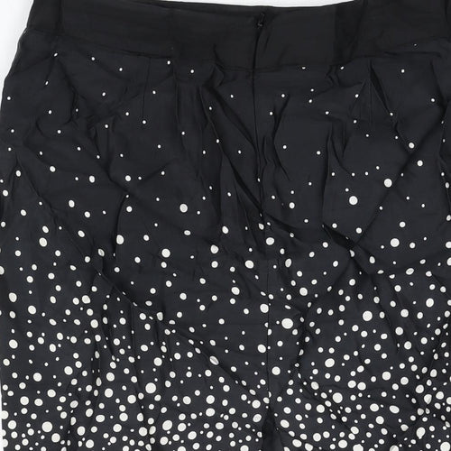 Monsoon Womens Black Polka Dot Viscose Straight & Pencil Skirt Size 14 Zip