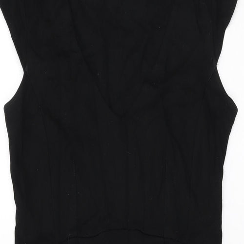 mamas & papas Womens Black Viscose Bodycon Size 8 V-Neck Pullover