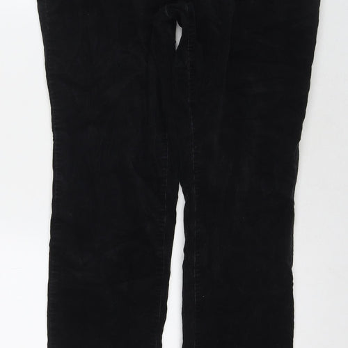 Dickins & Jones Womens Black Cotton Trousers Size 12 L30 in Regular Zip