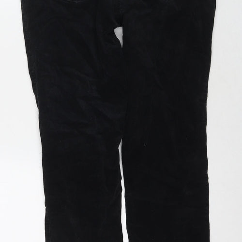 Dickins & Jones Womens Black Cotton Trousers Size 12 L30 in Regular Zip