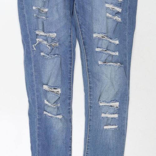 Denim & Co. Womens Blue Cotton Skinny Jeans Size 10 L30 in Regular Zip