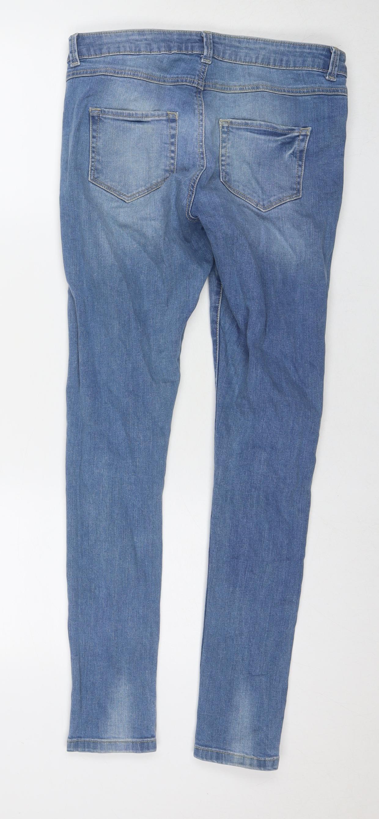 Denim & Co. Womens Blue Cotton Skinny Jeans Size 10 L30 in Regular Zip