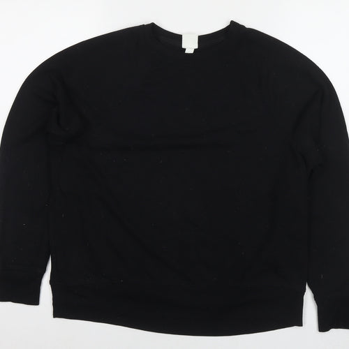 H&M Womens Black Cotton Pullover Sweatshirt Size M Pullover