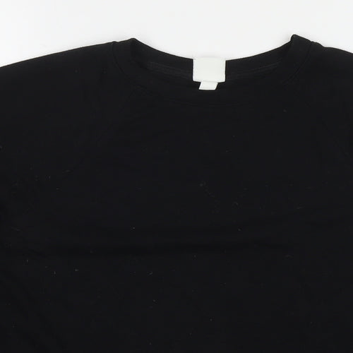 H&M Womens Black Cotton Pullover Sweatshirt Size M Pullover