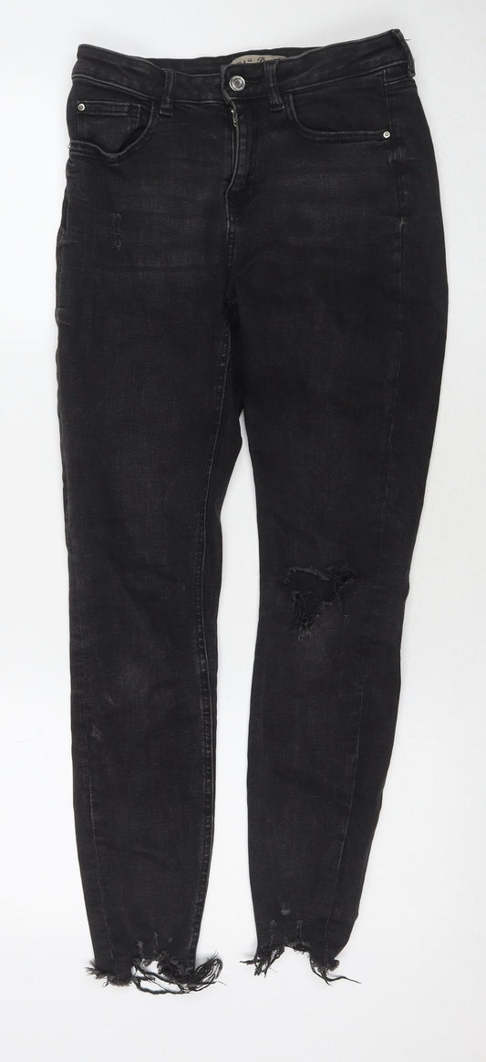 Denim & Co. Womens Black Cotton Skinny Jeans Size 10 L27 in Regular Zip