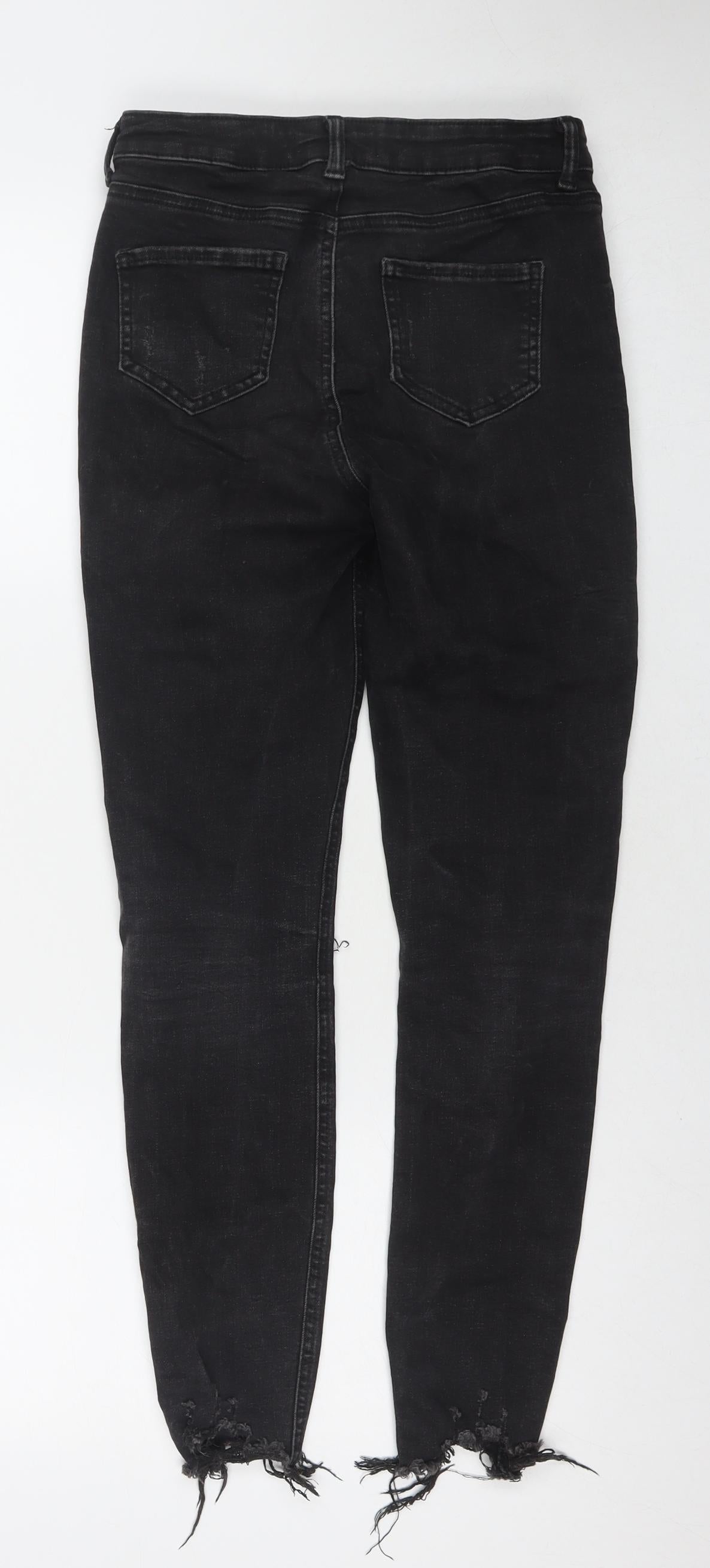 Denim & Co. Womens Black Cotton Skinny Jeans Size 10 L27 in Regular Zip