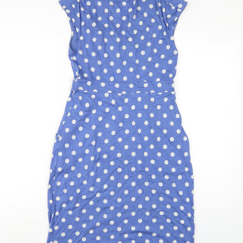 Boden Womens Blue Polka Dot Modal A-Line Size 10 Scoop Neck Pullover