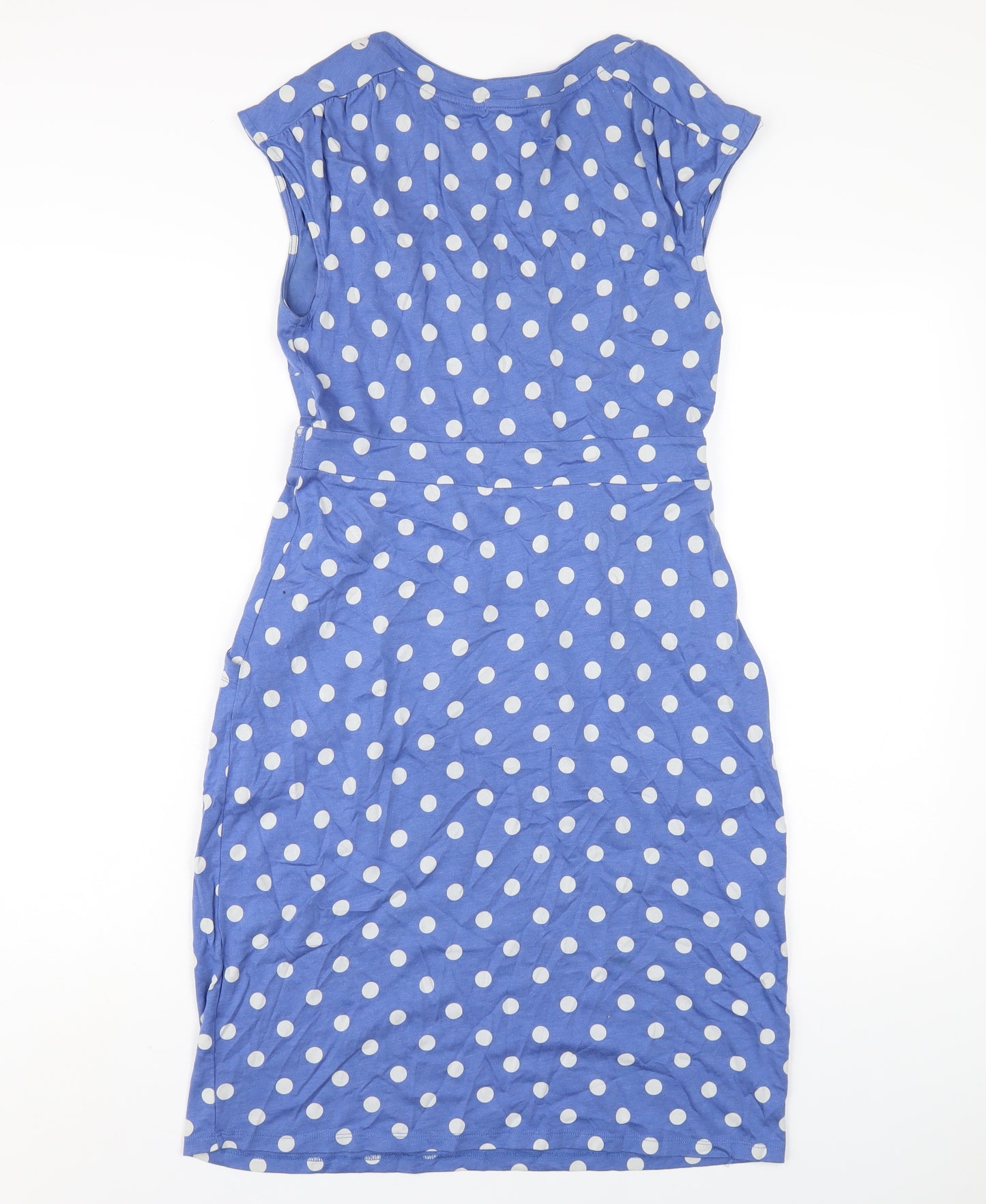 Boden Womens Blue Polka Dot Modal A-Line Size 10 Scoop Neck Pullover