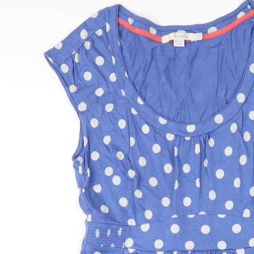 Boden Womens Blue Polka Dot Modal A-Line Size 10 Scoop Neck Pullover