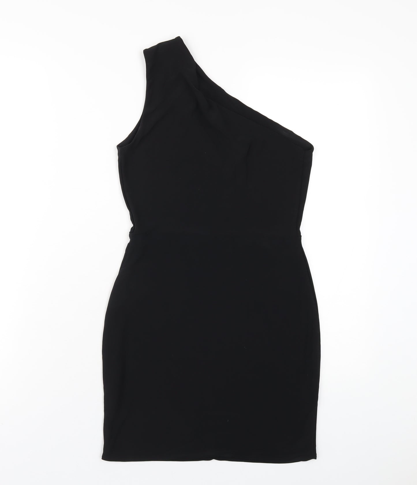 Club L Womens Black Polyester Bodycon Size 8 One Shoulder Pullover