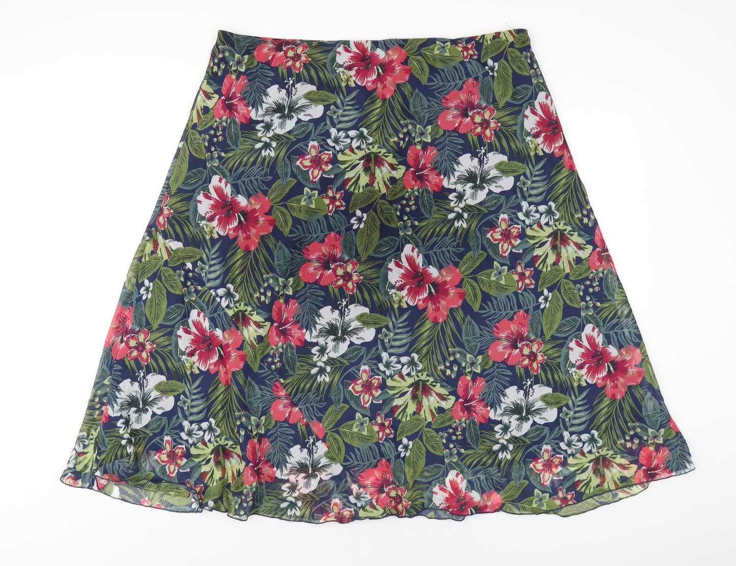 EWM Womens Multicoloured Floral Polyester A-Line Skirt Size 22