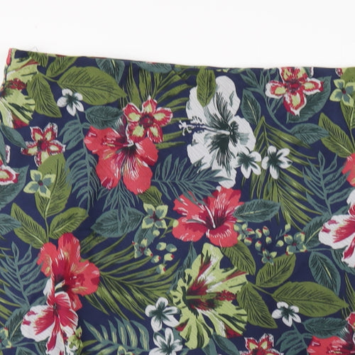 EWM Womens Multicoloured Floral Polyester A-Line Skirt Size 22