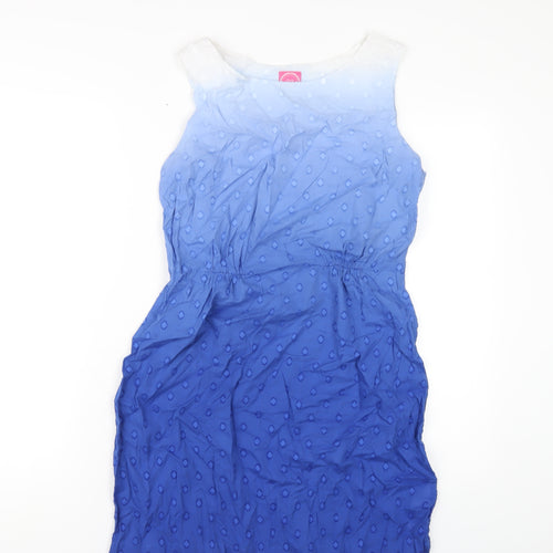 Joules Womens Blue Cotton Tank Dress Size 10 Round Neck Pullover