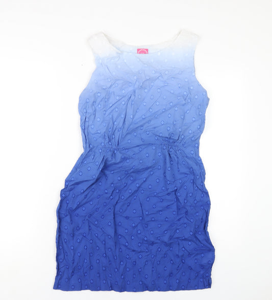 Joules Womens Blue Cotton Tank Dress Size 10 Round Neck Pullover