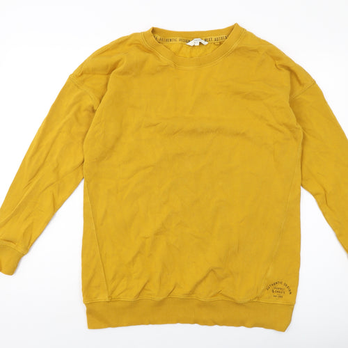 Nexyt Womens Yellow Cotton Pullover Sweatshirt Size M Pullover