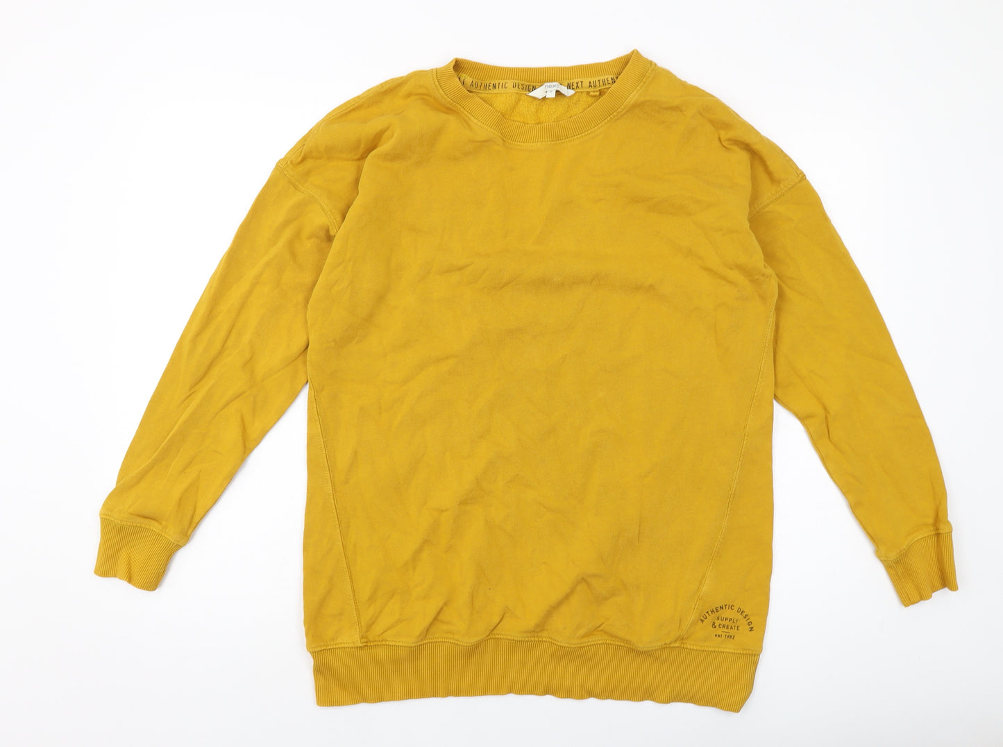 Nexyt Womens Yellow Cotton Pullover Sweatshirt Size M Pullover