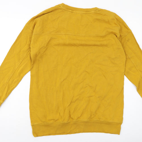 Nexyt Womens Yellow Cotton Pullover Sweatshirt Size M Pullover