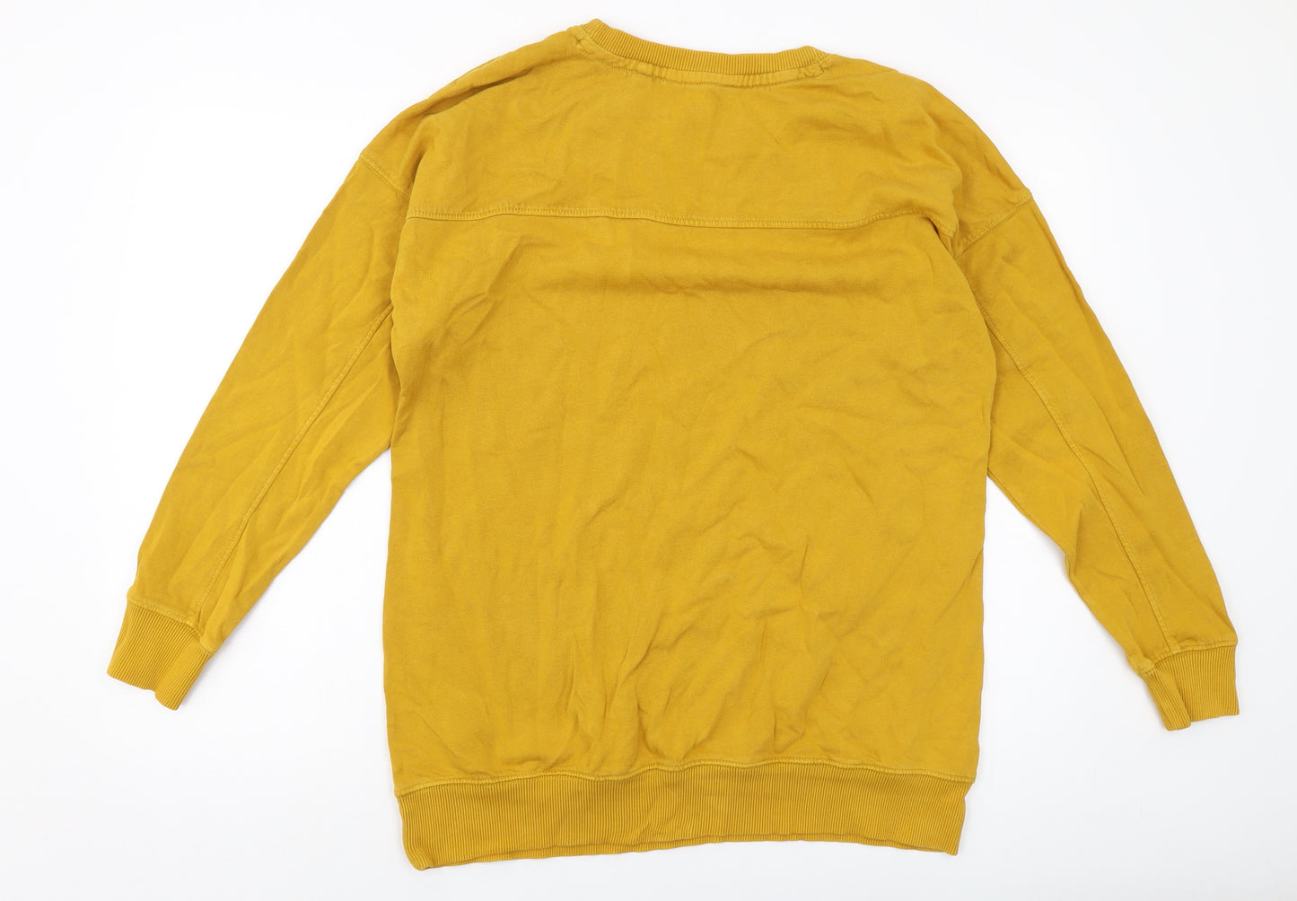 Nexyt Womens Yellow Cotton Pullover Sweatshirt Size M Pullover