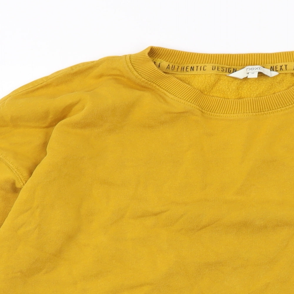 Nexyt Womens Yellow Cotton Pullover Sweatshirt Size M Pullover