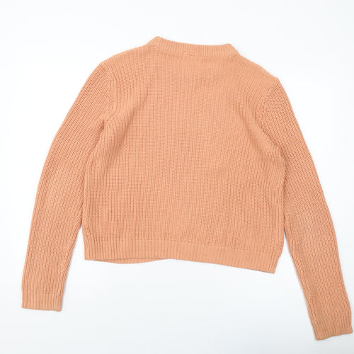 H&M Womens Orange Round Neck Cotton Pullover Jumper Size L