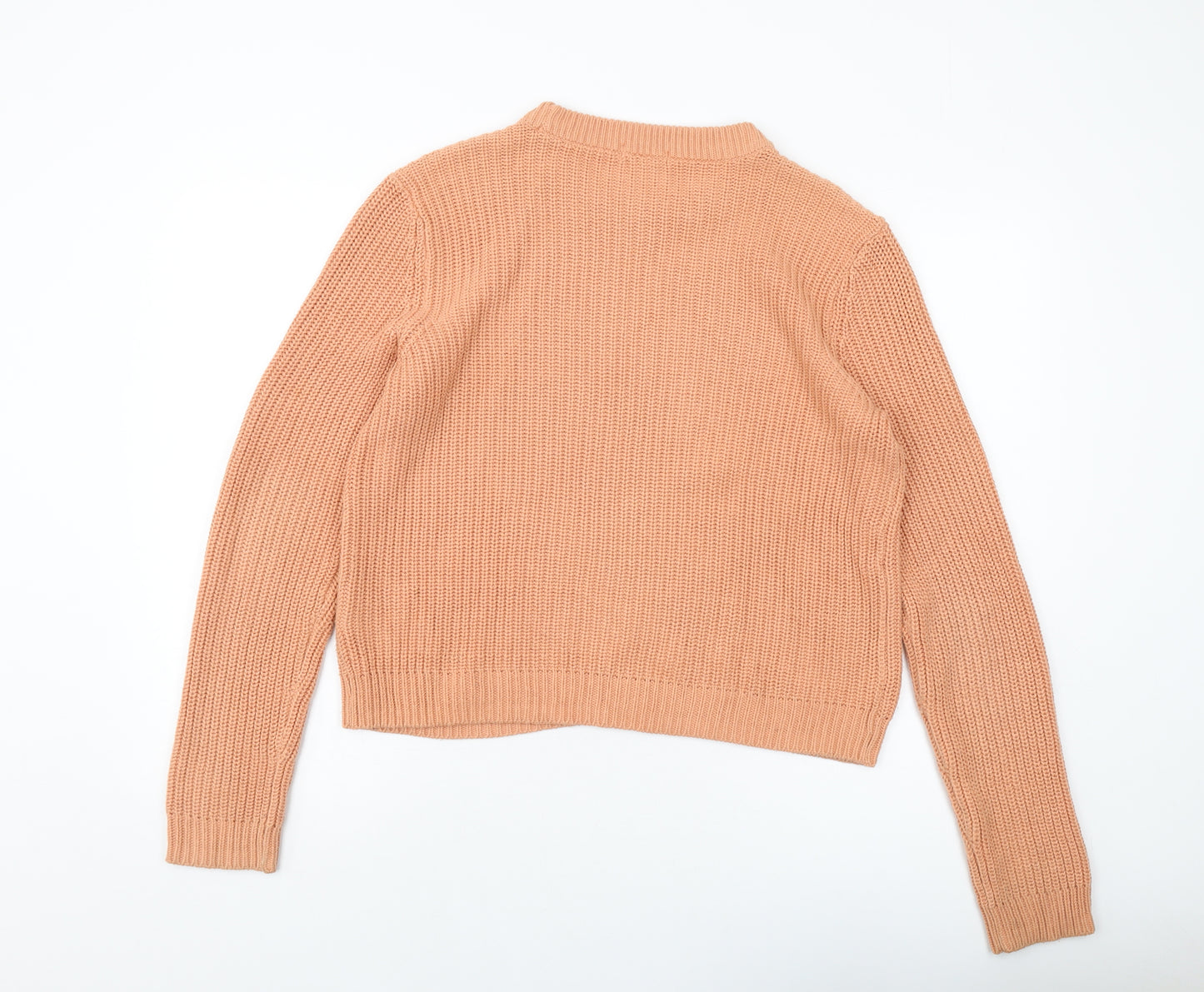 H&M Womens Orange Round Neck Cotton Pullover Jumper Size L