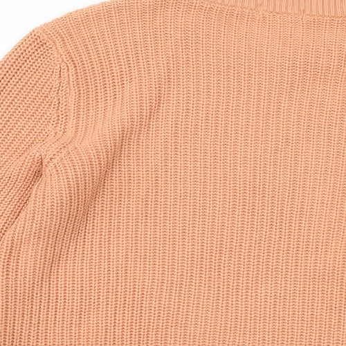 H&M Womens Orange Round Neck Cotton Pullover Jumper Size L