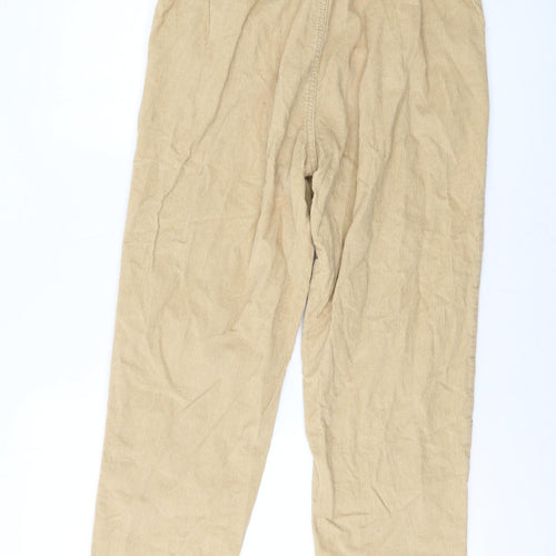 Denim & Co. Womens Beige Cotton Trousers Size 12 L27 in Regular Button