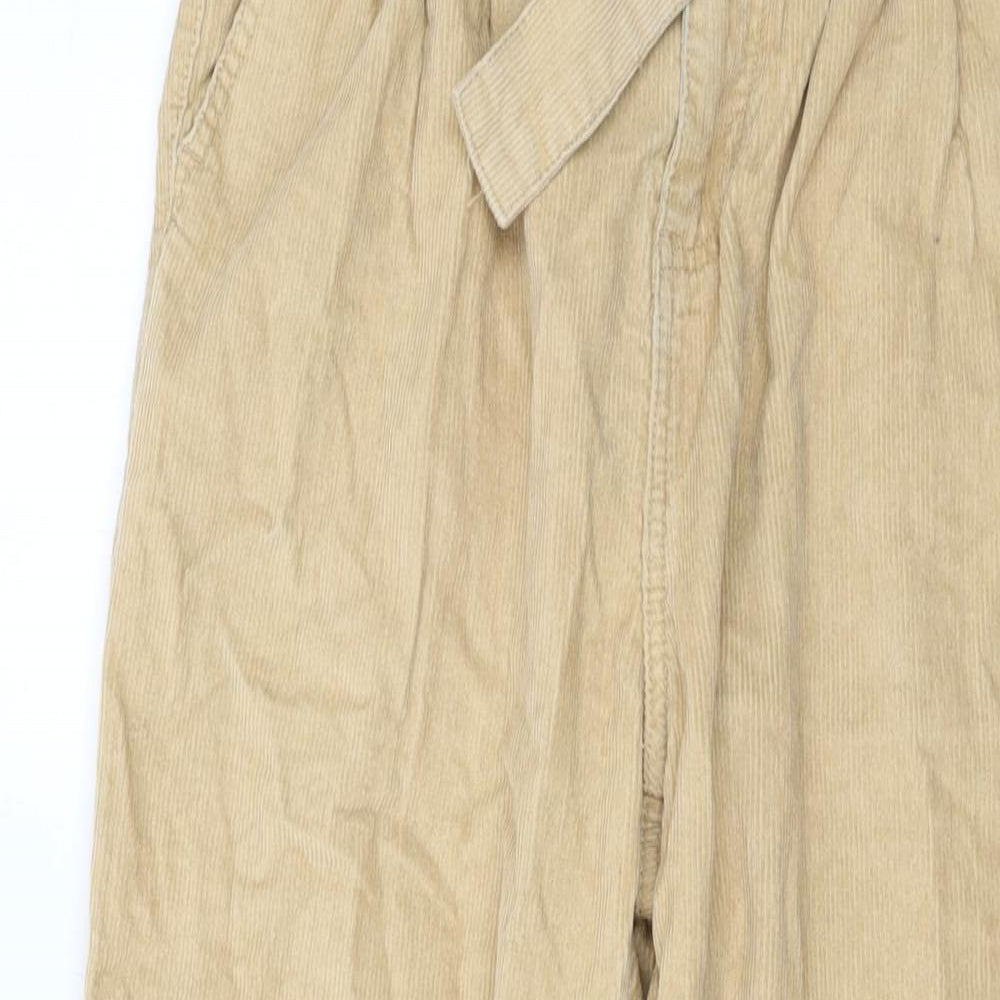 Denim & Co. Womens Beige Cotton Trousers Size 12 L27 in Regular Button