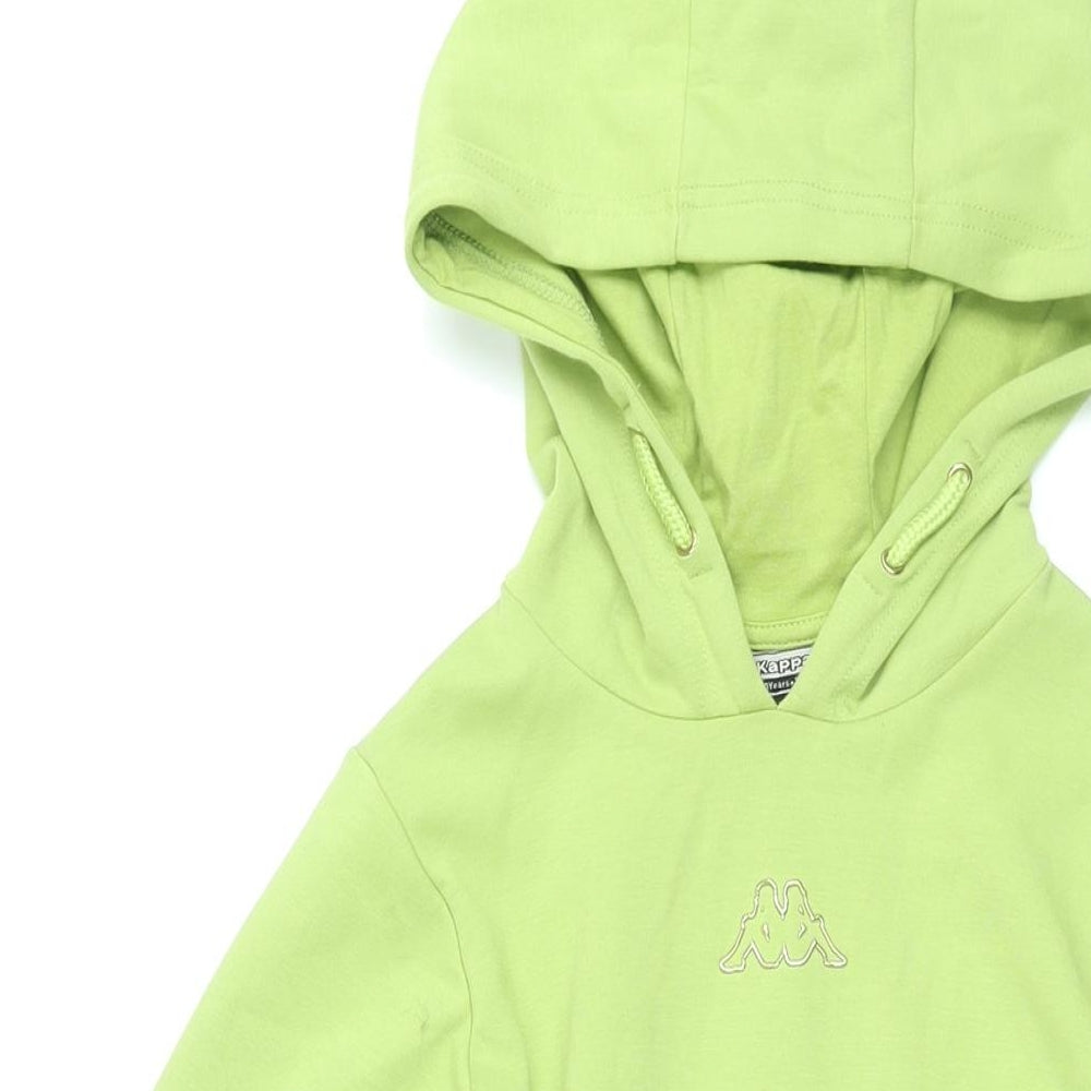 Kappa Girls Green Cotton A-Line Size 9-10 Years Round Neck Pullover - Hooded Kappa Logo