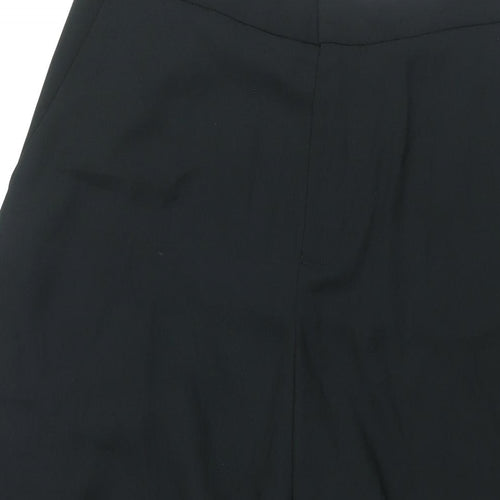 Marks and Spencer Womens Black Polyester Trousers Size 12 L24 in Regular Zip