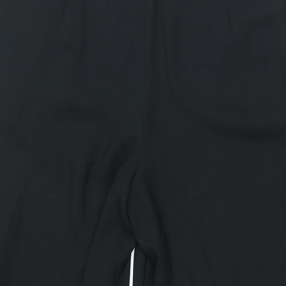 Marks and Spencer Womens Black Polyester Trousers Size 12 L24 in Regular Zip