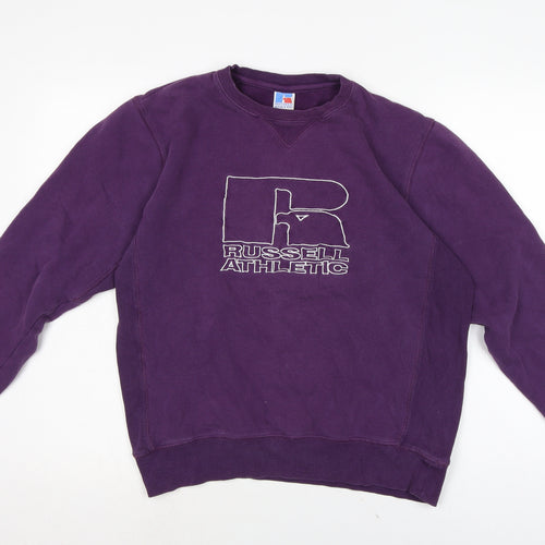 Russell Athletic Womens Purple Cotton Pullover Sweatshirt Size M