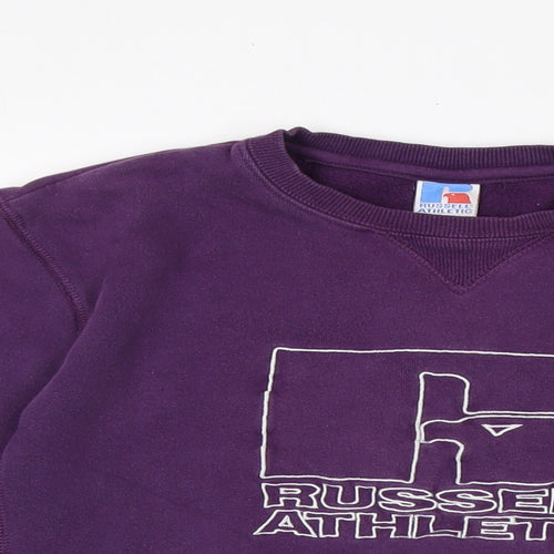 Russell Athletic Womens Purple Cotton Pullover Sweatshirt Size M