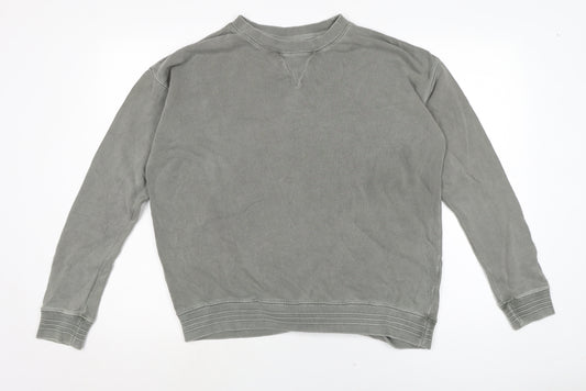 Pull&Bear Womens Grey Cotton Pullover Sweatshirt Size M