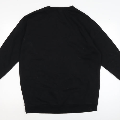 New Look Womens Black Cotton Pullover Sweatshirt Size M