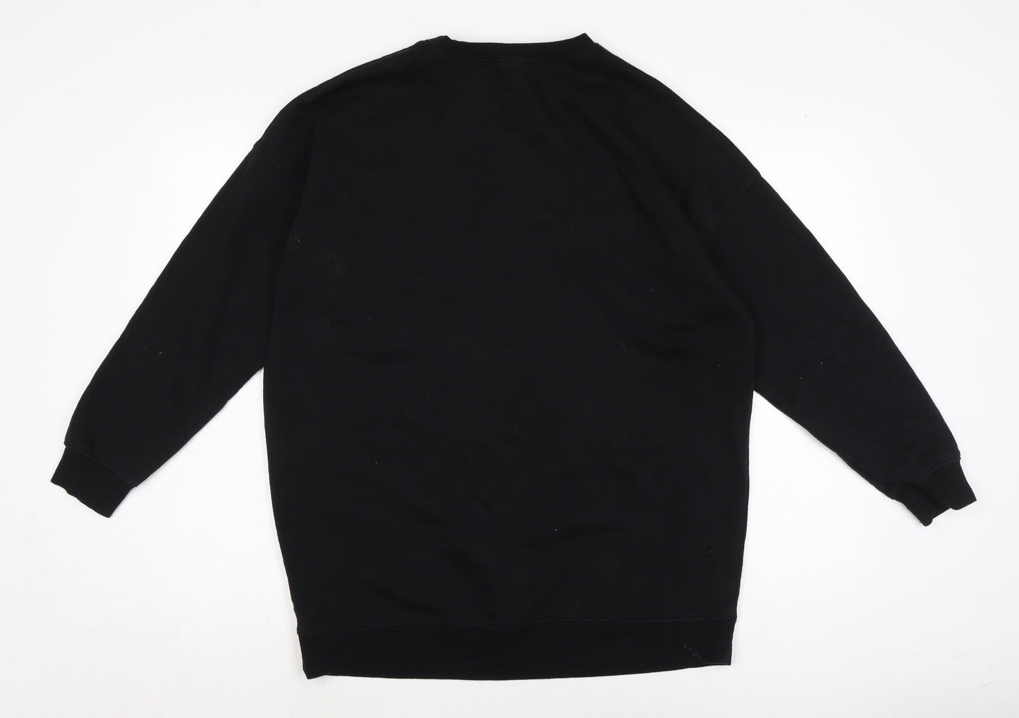 New Look Womens Black Cotton Pullover Sweatshirt Size M