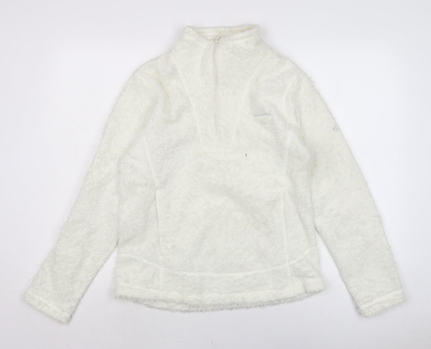 Grasshoppers Womens Ivory Mock Neck Polyester Pullover Jumper Size 12