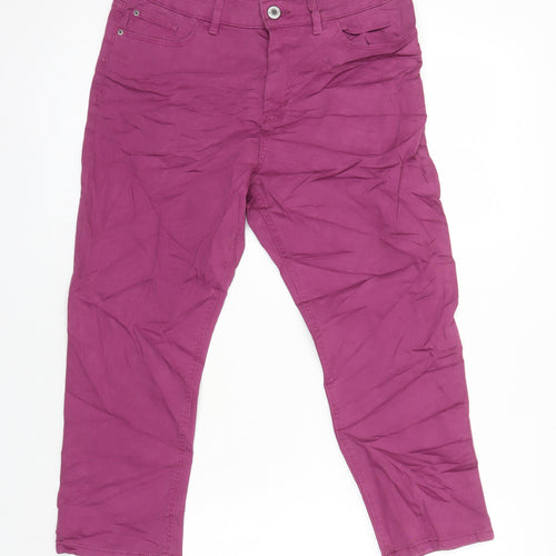 M&S Womens Purple Cotton Cropped Jeans Size 10 L22 in Regular