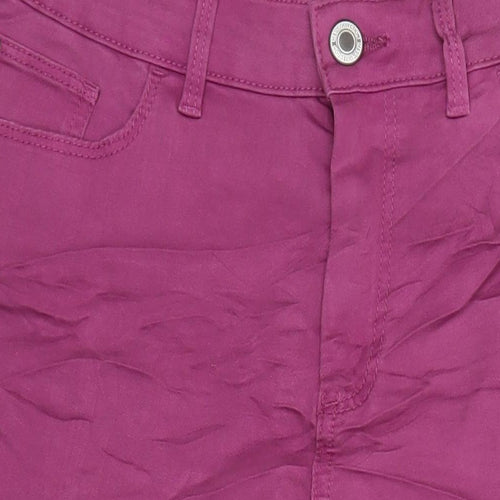 M&S Womens Purple Cotton Cropped Jeans Size 10 L22 in Regular