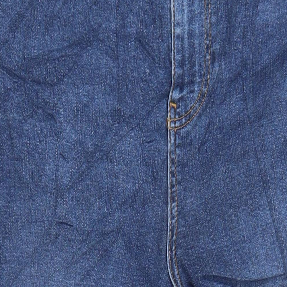 M&S Womens Blue Cotton Flared Jeans Size 10 L26 in Regular