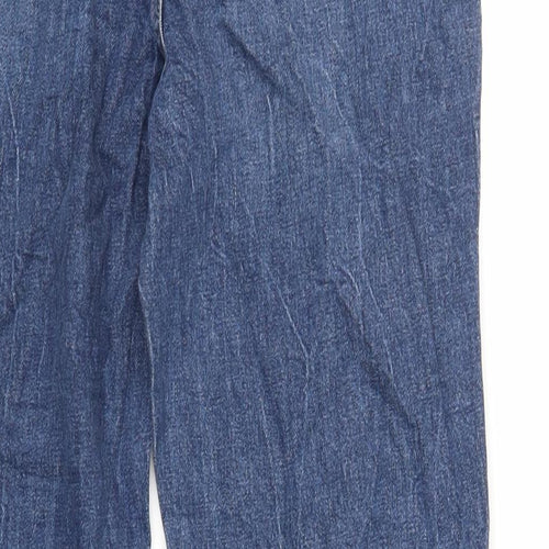 Marks and Spencer Womens Blue Cotton Straight Jeans Size 12 L31 in Regular Zip