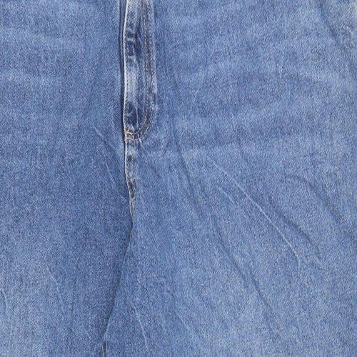 Marks and Spencer Womens Blue Cotton Tapered Jeans Size 20 L25 in Regular Zip - Balloon Style