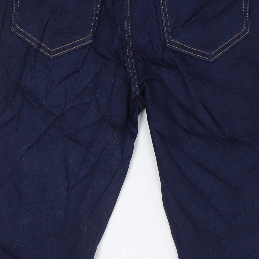 Marks and Spencer Womens Blue Cotton Skinny Jeans Size 12 L27 in Regular Zip