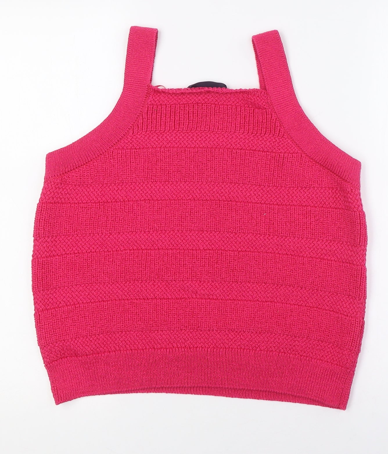 Marks and Spencer Womens Pink Square Neck Cotton Vest Jumper Size L