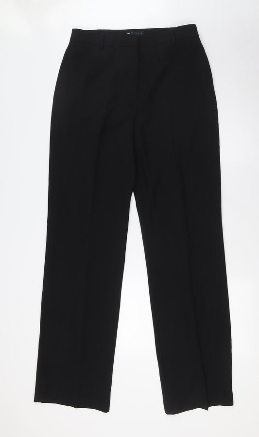 ASOS Womens Black Polyester Trousers Size 12 L35 in Regular Zip