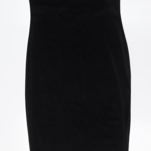 Boohoo Womens Black Polyester Bodycon Size 8 One Shoulder